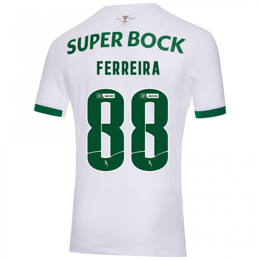 Børn Tiago Ferreira #88 Hvid Grøn Udebane Spillertrøjer 2024/25 Trøje T-Shirt