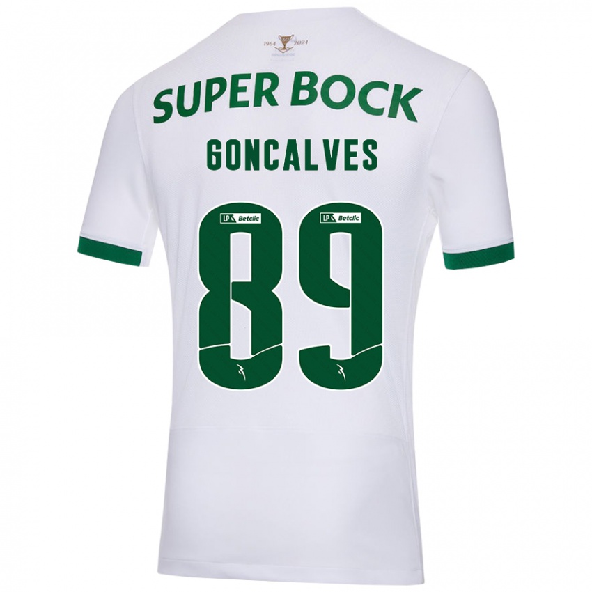 Børn André Gonçalves #89 Hvid Grøn Udebane Spillertrøjer 2024/25 Trøje T-Shirt