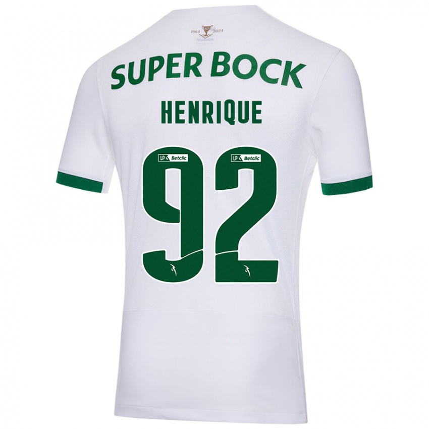 Børn Eduardo Henrique #92 Hvid Grøn Udebane Spillertrøjer 2024/25 Trøje T-Shirt