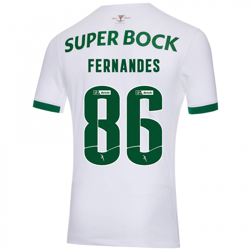 Børn Emanuel Fernandes #86 Hvid Grøn Udebane Spillertrøjer 2024/25 Trøje T-Shirt