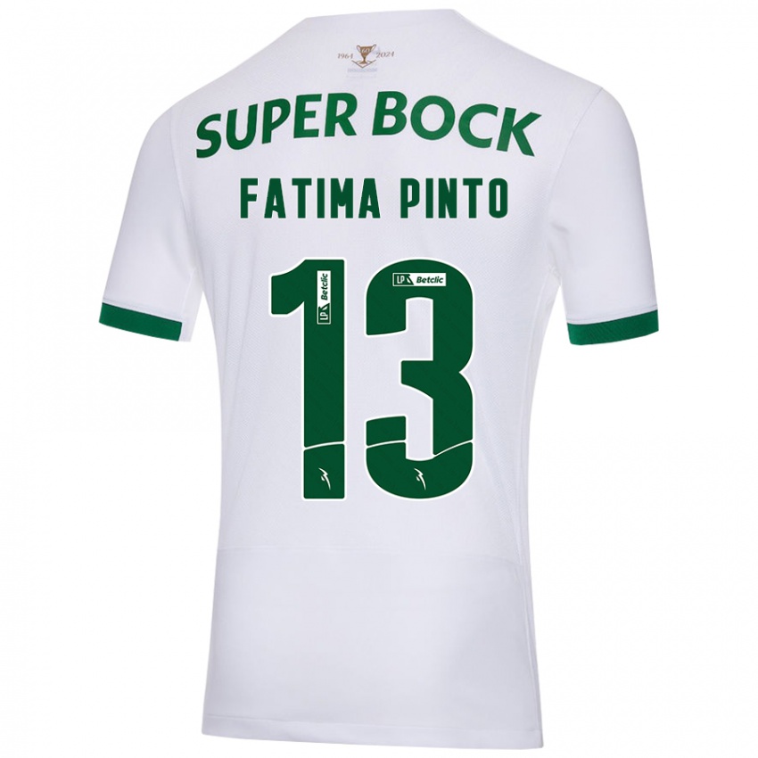 Børn Fátima Alexandra Figueira Pinto #13 Hvid Grøn Udebane Spillertrøjer 2024/25 Trøje T-Shirt