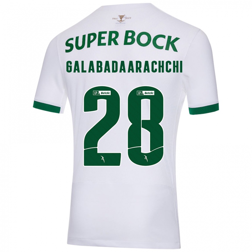 Børn Jacinta Galabadaarachchi #28 Hvid Grøn Udebane Spillertrøjer 2024/25 Trøje T-Shirt