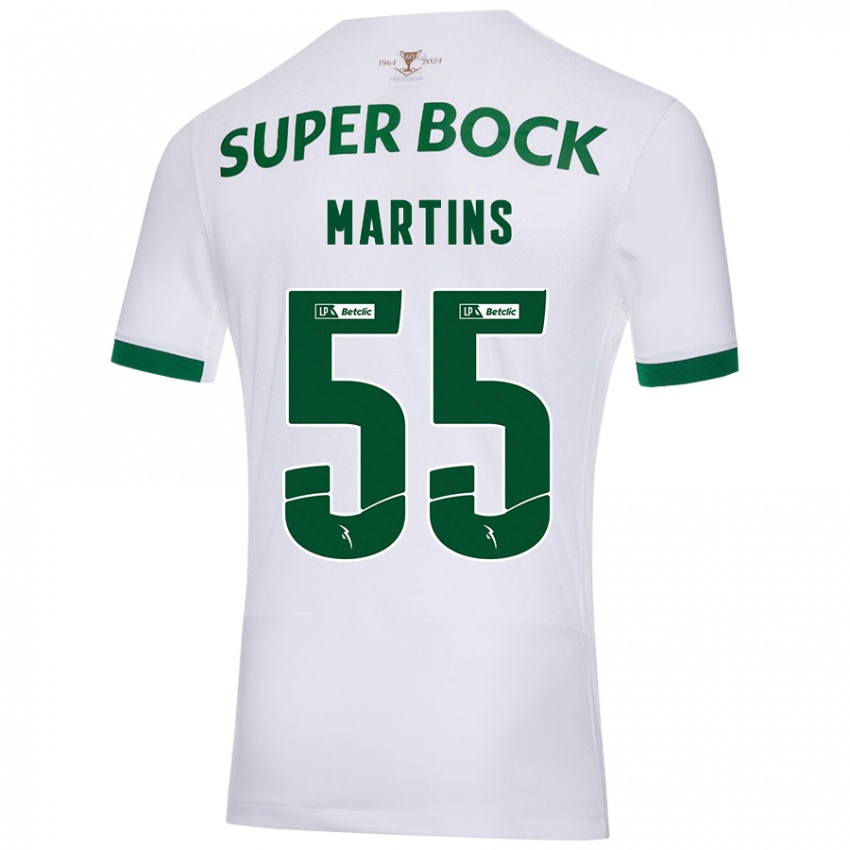 Børn Carolina Martins #55 Hvid Grøn Udebane Spillertrøjer 2024/25 Trøje T-Shirt