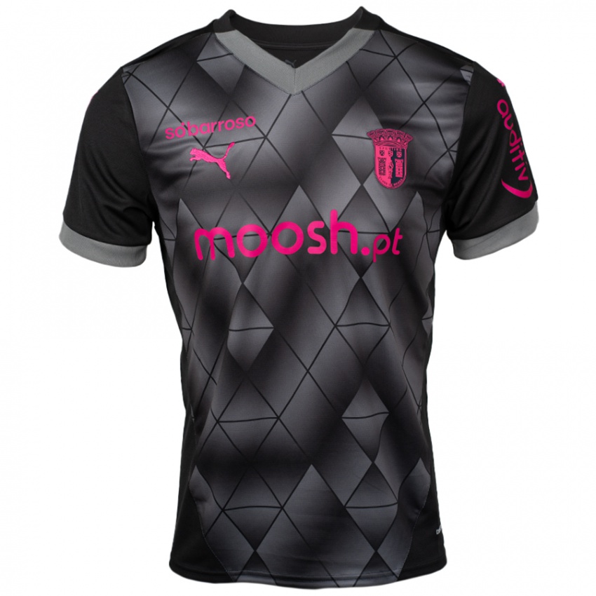 Børn Tiago Ferreira #61 Sort Pink Udebane Spillertrøjer 2024/25 Trøje T-Shirt