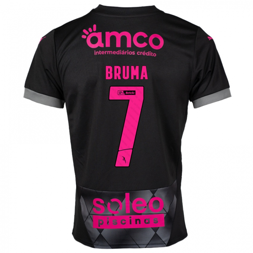 Børn Bruma #7 Sort Pink Udebane Spillertrøjer 2024/25 Trøje T-Shirt