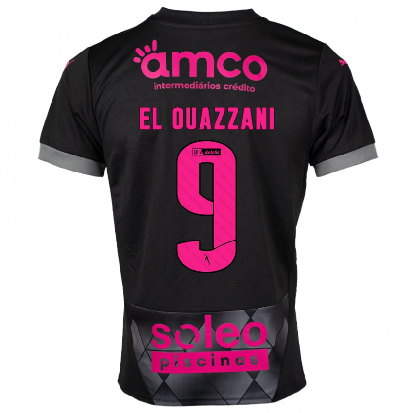 Børn Amine El Ouazzani #9 Sort Pink Udebane Spillertrøjer 2024/25 Trøje T-Shirt