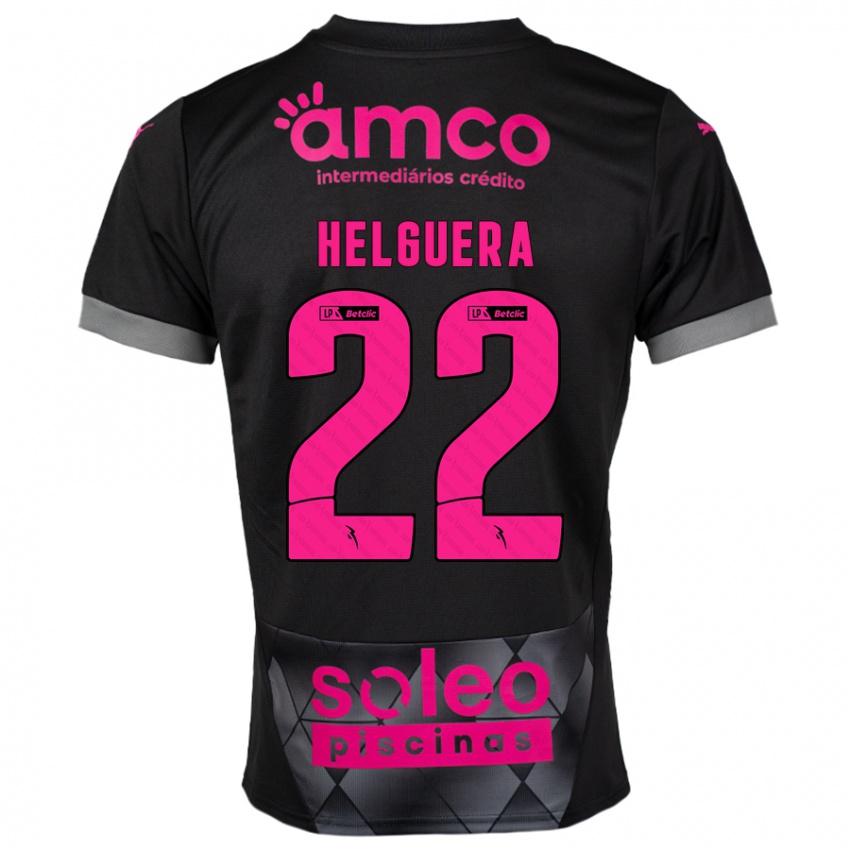 Børn Thiago Helguera #22 Sort Pink Udebane Spillertrøjer 2024/25 Trøje T-Shirt