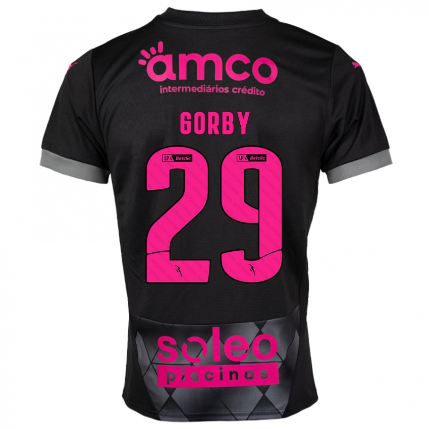 Børn Gorby #29 Sort Pink Udebane Spillertrøjer 2024/25 Trøje T-Shirt