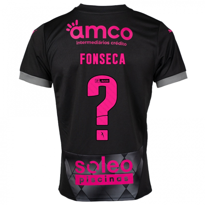 Børn Diogo Fonseca #0 Sort Pink Udebane Spillertrøjer 2024/25 Trøje T-Shirt