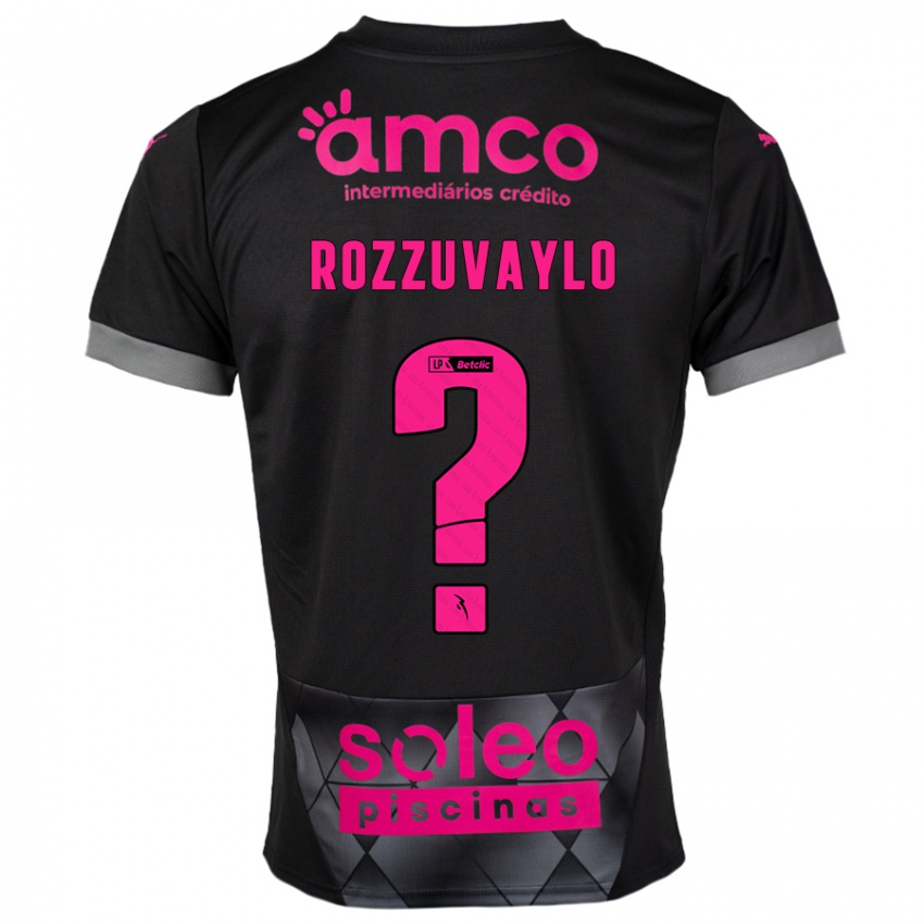 Børn Dani Rozzuvaylo #0 Sort Pink Udebane Spillertrøjer 2024/25 Trøje T-Shirt