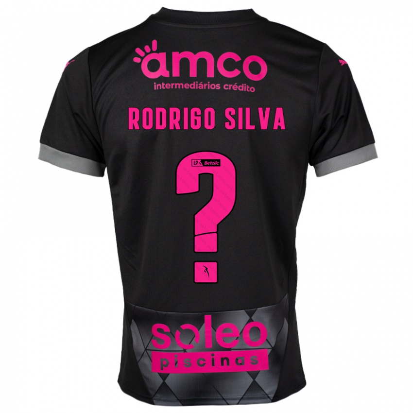 Børn Rodrigo Silva #0 Sort Pink Udebane Spillertrøjer 2024/25 Trøje T-Shirt