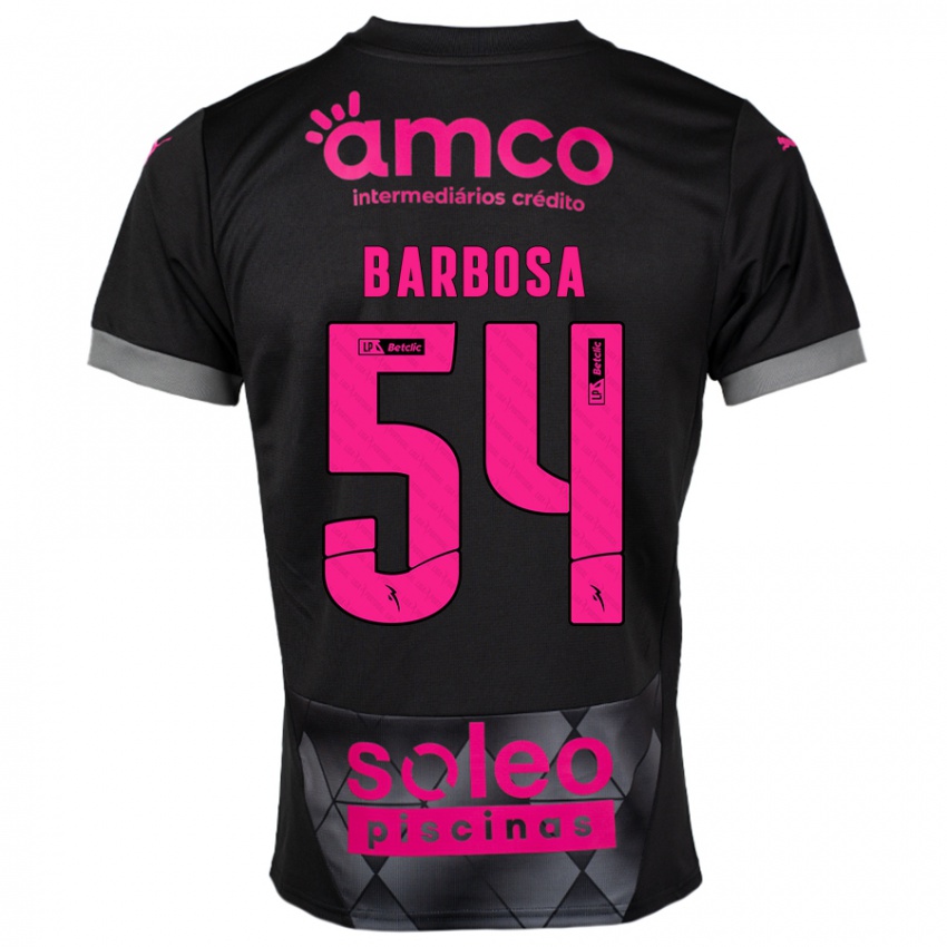 Børn Guilherme Barbosa #54 Sort Pink Udebane Spillertrøjer 2024/25 Trøje T-Shirt