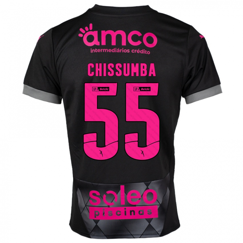 Børn Chissumba #55 Sort Pink Udebane Spillertrøjer 2024/25 Trøje T-Shirt