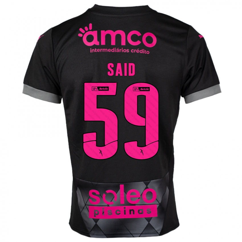 Børn Yan Said #59 Sort Pink Udebane Spillertrøjer 2024/25 Trøje T-Shirt