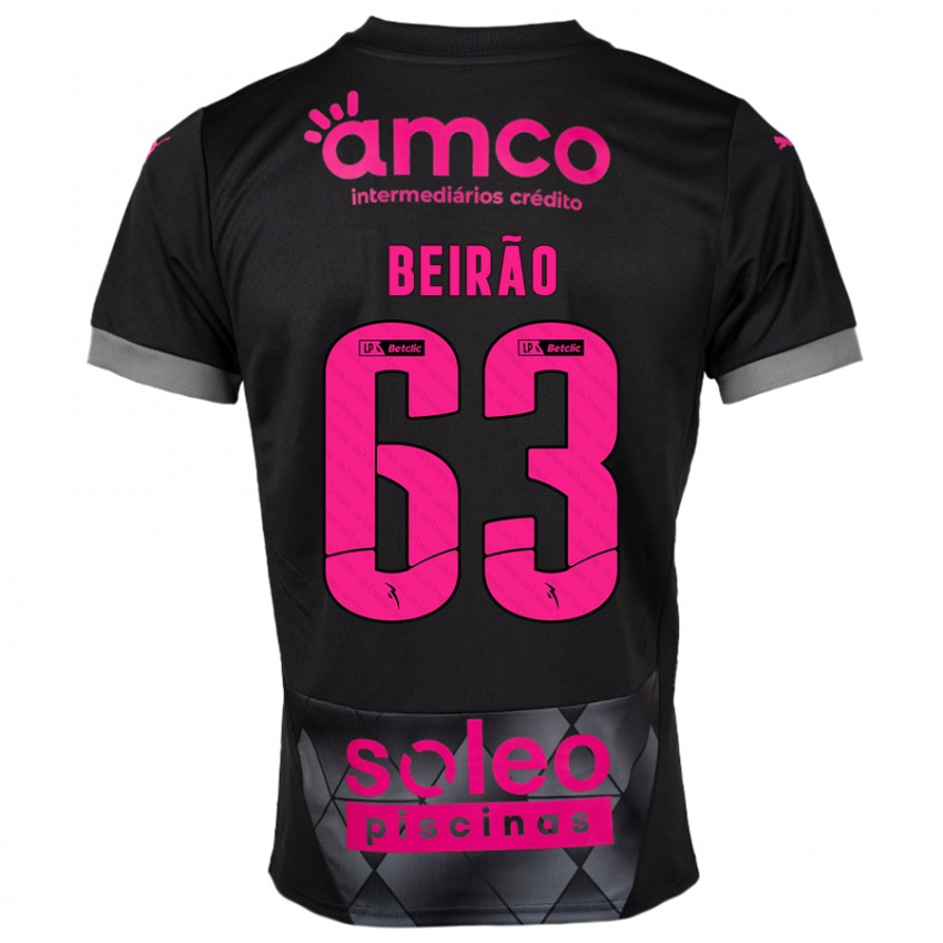 Børn Rodrigo Beirão #63 Sort Pink Udebane Spillertrøjer 2024/25 Trøje T-Shirt