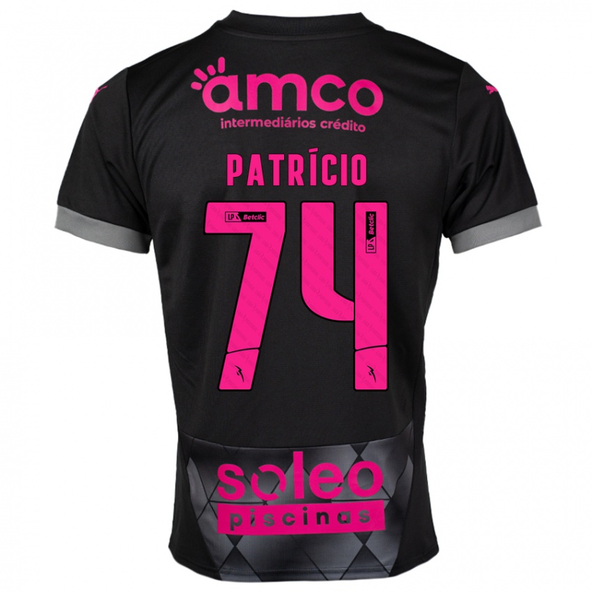 Børn Nuno Patrício #74 Sort Pink Udebane Spillertrøjer 2024/25 Trøje T-Shirt