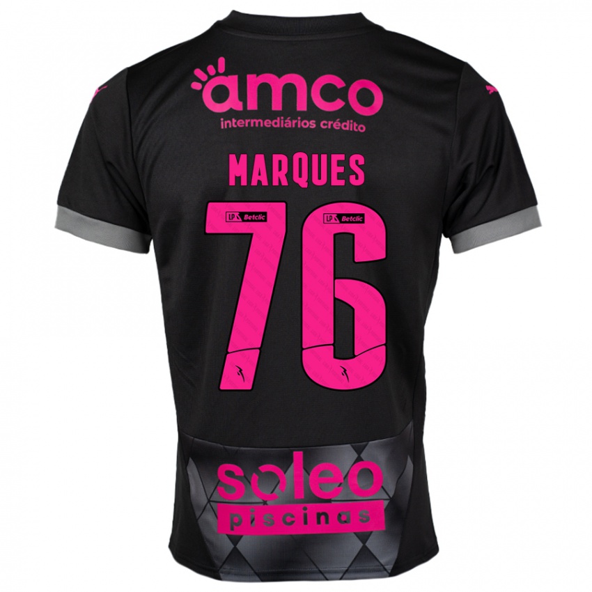 Børn Tomás Marques #76 Sort Pink Udebane Spillertrøjer 2024/25 Trøje T-Shirt