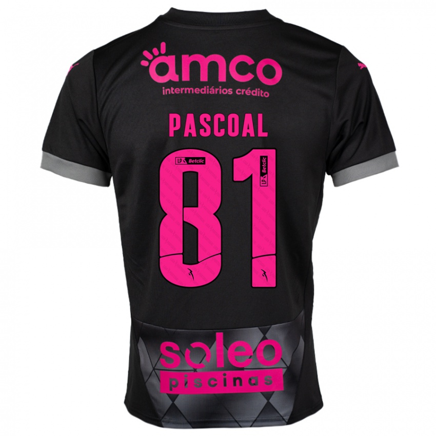 Børn Fodé Pascoal #81 Sort Pink Udebane Spillertrøjer 2024/25 Trøje T-Shirt