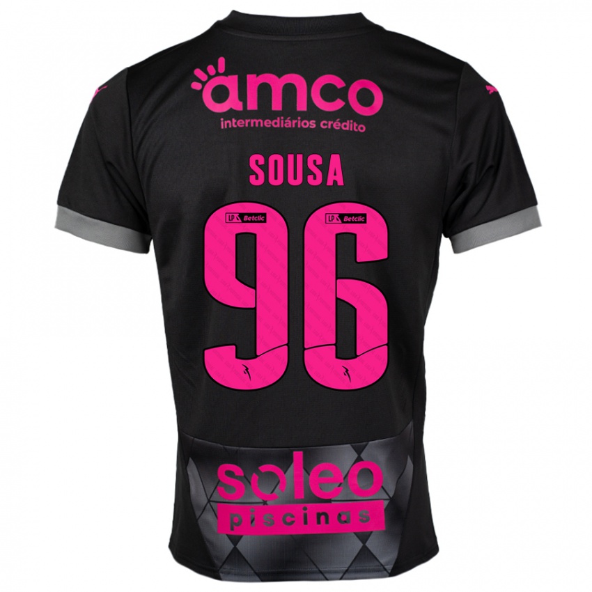 Børn Afonso Sousa #96 Sort Pink Udebane Spillertrøjer 2024/25 Trøje T-Shirt