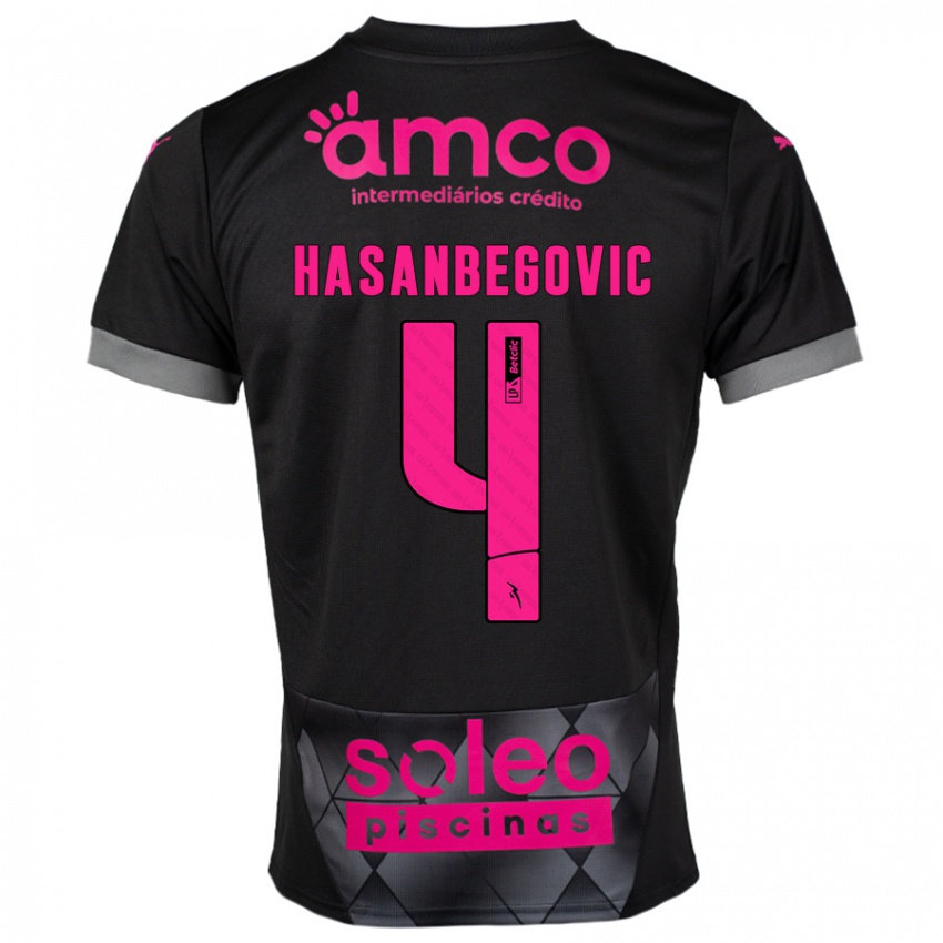 Børn Melisa Hasanbegović #4 Sort Pink Udebane Spillertrøjer 2024/25 Trøje T-Shirt