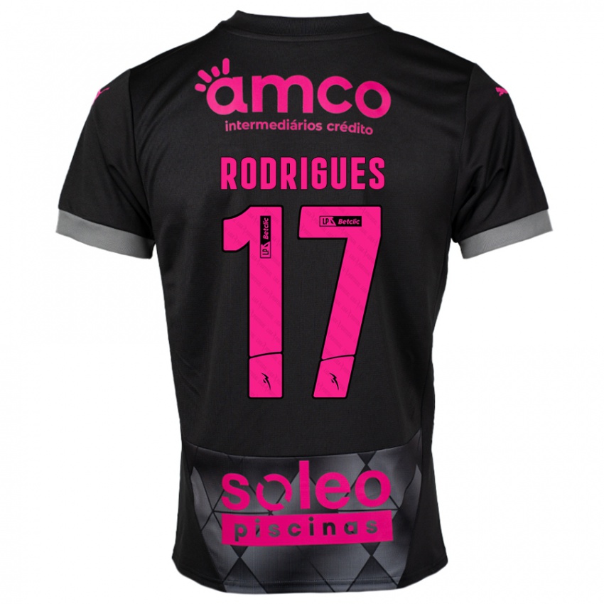 Børn Tânia Rodrigues #17 Sort Pink Udebane Spillertrøjer 2024/25 Trøje T-Shirt