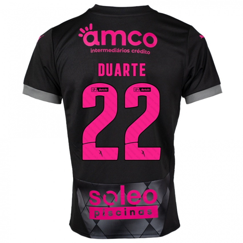 Børn Vânia Duarte #22 Sort Pink Udebane Spillertrøjer 2024/25 Trøje T-Shirt