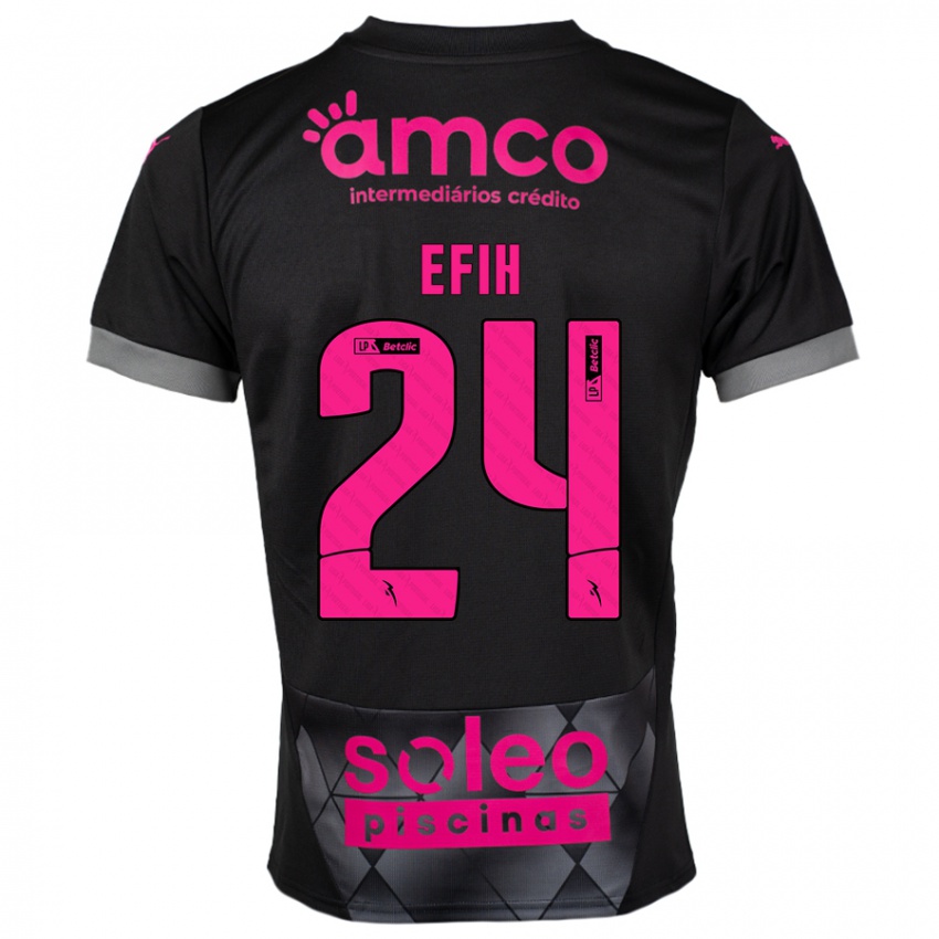 Børn Peace Efih #24 Sort Pink Udebane Spillertrøjer 2024/25 Trøje T-Shirt