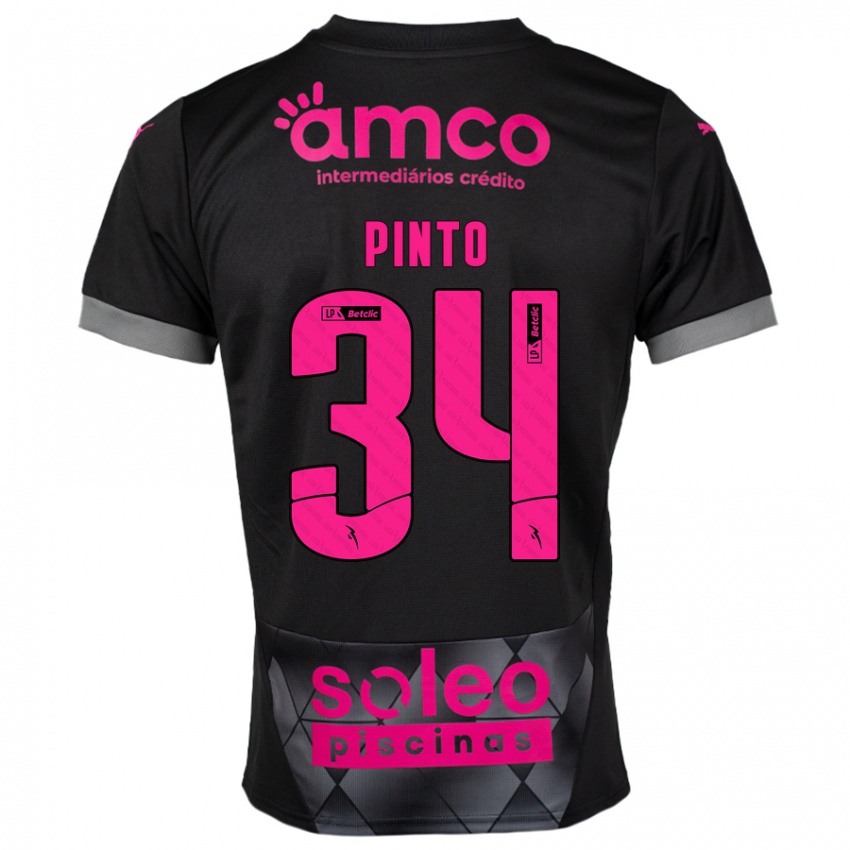 Børn Ana Pinto #34 Sort Pink Udebane Spillertrøjer 2024/25 Trøje T-Shirt