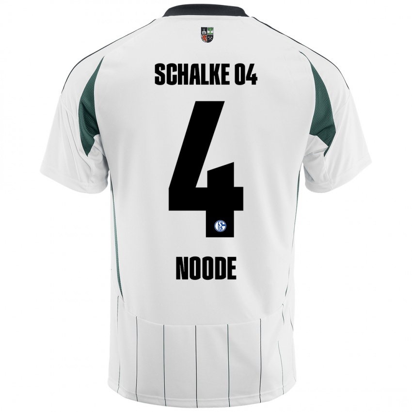 Børn Steve Noode #4 Hvid Grøn Udebane Spillertrøjer 2024/25 Trøje T-Shirt