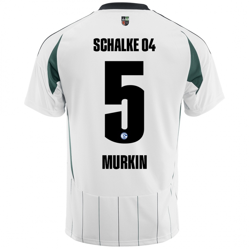 Børn Derry Murkin #5 Hvid Grøn Udebane Spillertrøjer 2024/25 Trøje T-Shirt