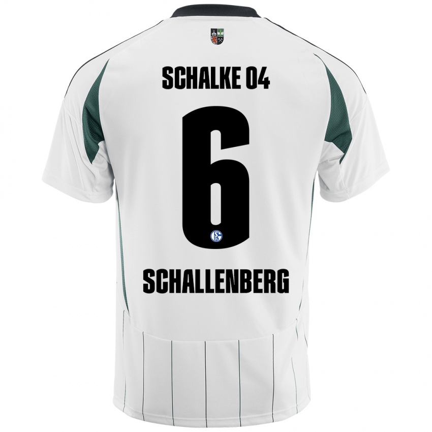 Børn Ron Schallenberg #6 Hvid Grøn Udebane Spillertrøjer 2024/25 Trøje T-Shirt