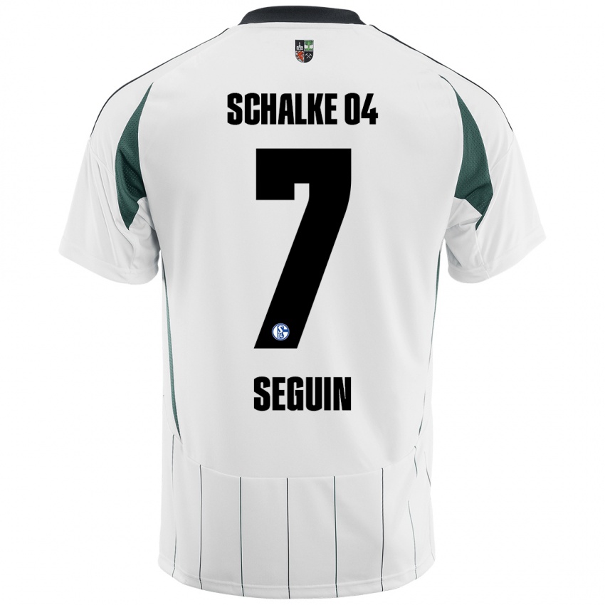 Børn Paul Seguin #7 Hvid Grøn Udebane Spillertrøjer 2024/25 Trøje T-Shirt