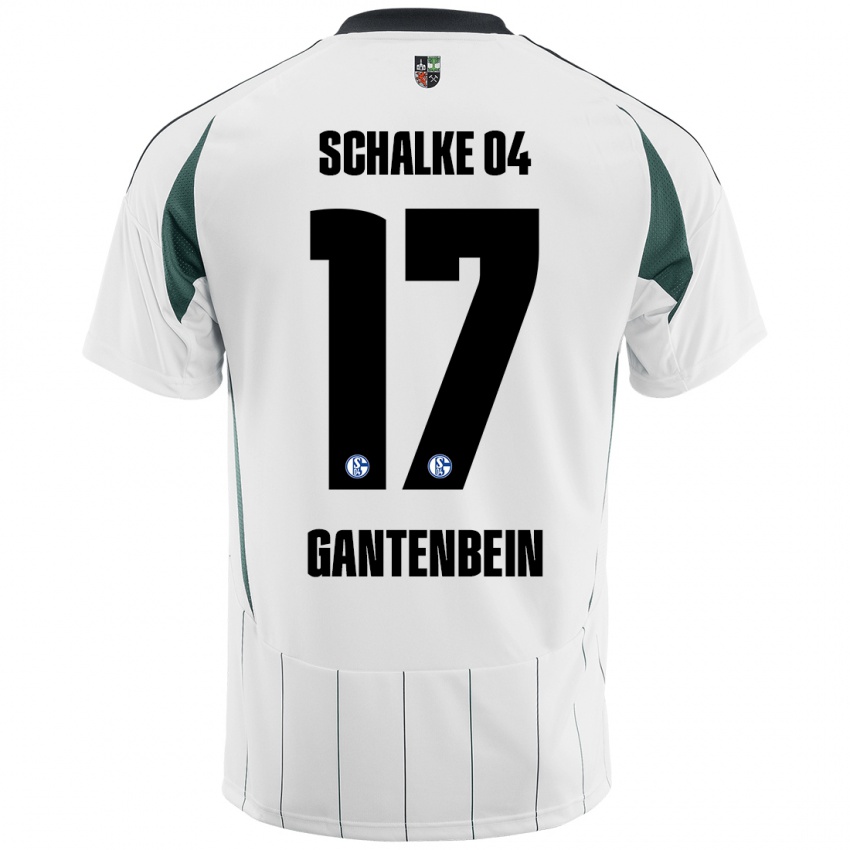 Børn Adrian Gantenbein #17 Hvid Grøn Udebane Spillertrøjer 2024/25 Trøje T-Shirt