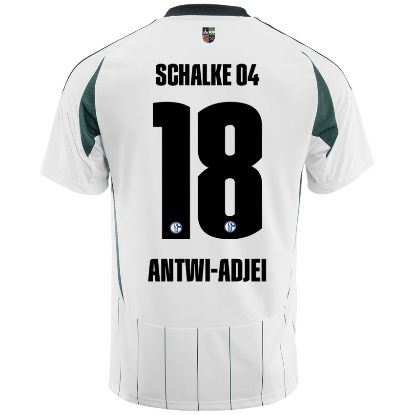 Børn Christopher Antwi-Adjei #18 Hvid Grøn Udebane Spillertrøjer 2024/25 Trøje T-Shirt