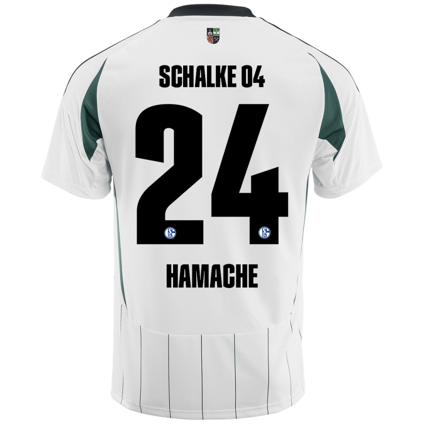 Børn Ilyes Hamache #24 Hvid Grøn Udebane Spillertrøjer 2024/25 Trøje T-Shirt