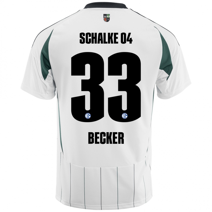 Børn Vitalie Becker #33 Hvid Grøn Udebane Spillertrøjer 2024/25 Trøje T-Shirt