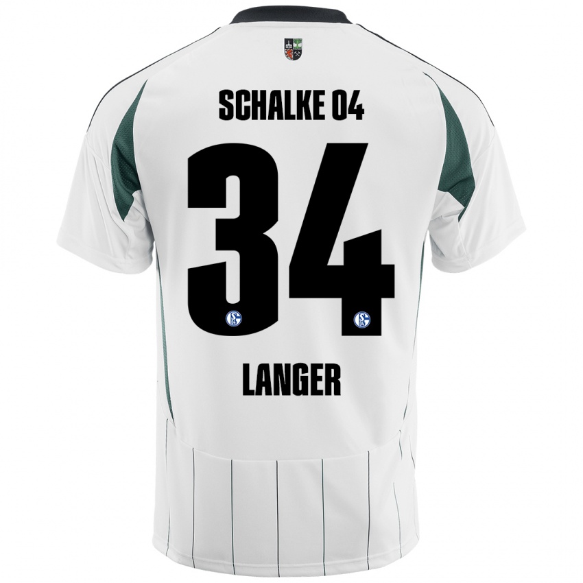 Børn Michael Langer #34 Hvid Grøn Udebane Spillertrøjer 2024/25 Trøje T-Shirt