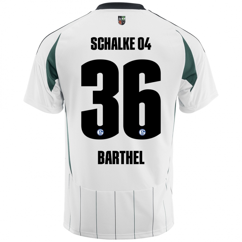 Børn Niklas Barthel #36 Hvid Grøn Udebane Spillertrøjer 2024/25 Trøje T-Shirt