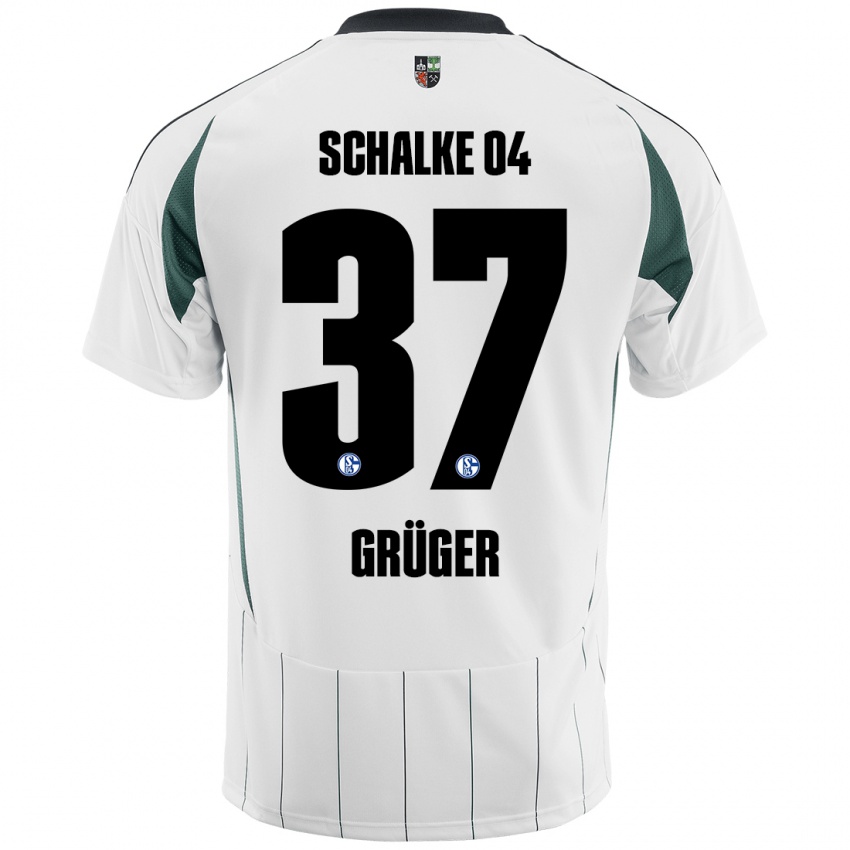 Børn Max Grüger #37 Hvid Grøn Udebane Spillertrøjer 2024/25 Trøje T-Shirt