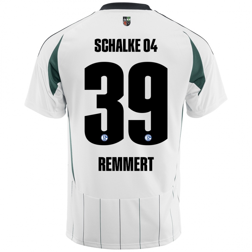 Børn Peter Remmert #39 Hvid Grøn Udebane Spillertrøjer 2024/25 Trøje T-Shirt