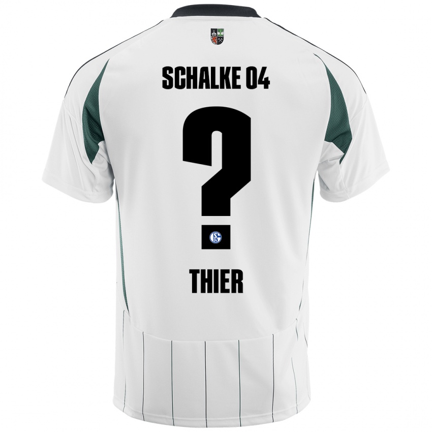 Børn Silas Thier #0 Hvid Grøn Udebane Spillertrøjer 2024/25 Trøje T-Shirt