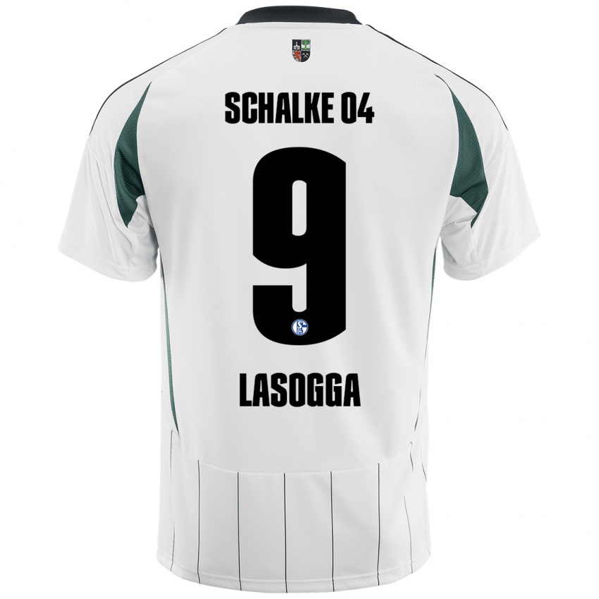 Børn Pierre-Michel Lasogga #9 Hvid Grøn Udebane Spillertrøjer 2024/25 Trøje T-Shirt