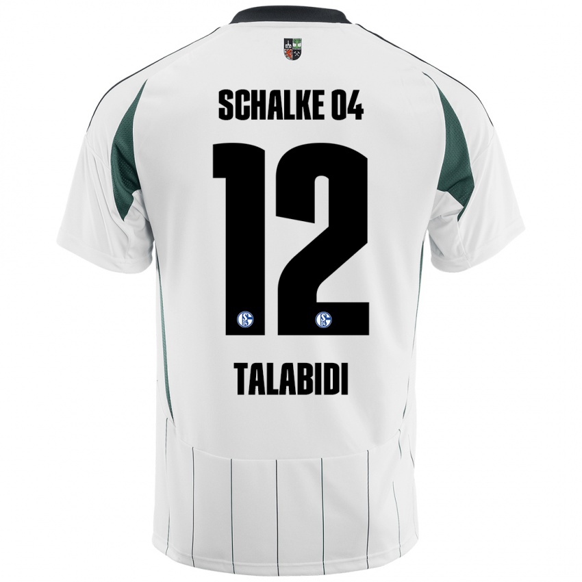 Børn Malik Talabidi #12 Hvid Grøn Udebane Spillertrøjer 2024/25 Trøje T-Shirt