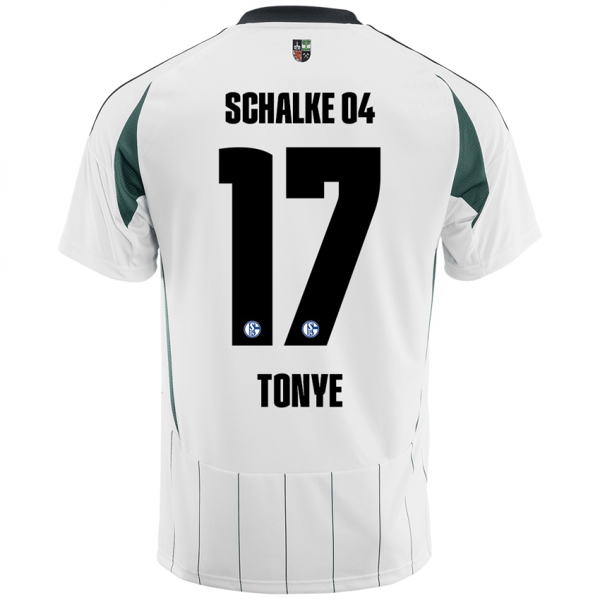 Børn Yannick Tonye #17 Hvid Grøn Udebane Spillertrøjer 2024/25 Trøje T-Shirt