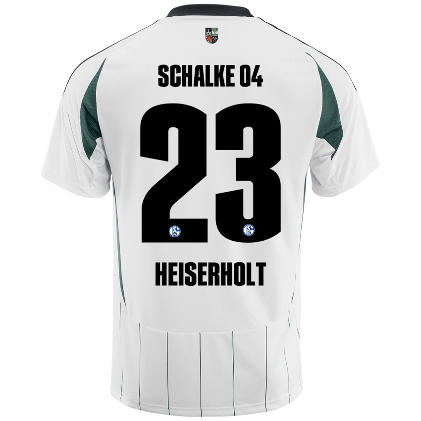 Børn Finn Heiserholt #23 Hvid Grøn Udebane Spillertrøjer 2024/25 Trøje T-Shirt