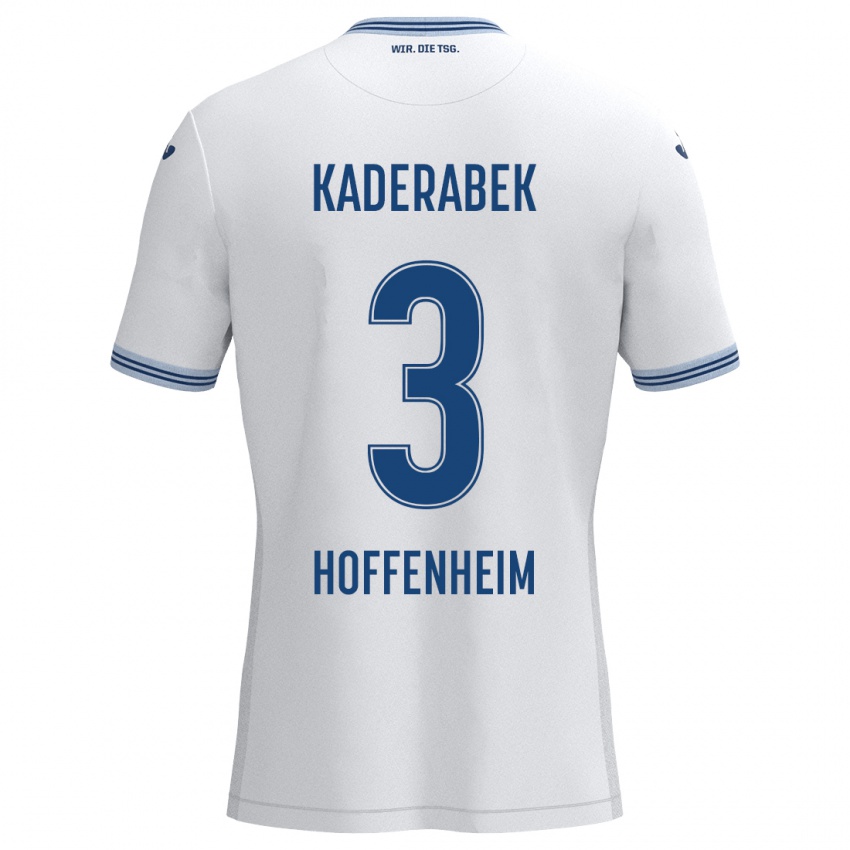 Børn Pavel Kaderabek #3 Hvid Blå Udebane Spillertrøjer 2024/25 Trøje T-Shirt