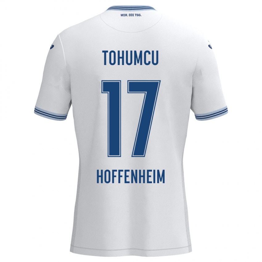 Børn Umut Tohumcu #17 Hvid Blå Udebane Spillertrøjer 2024/25 Trøje T-Shirt