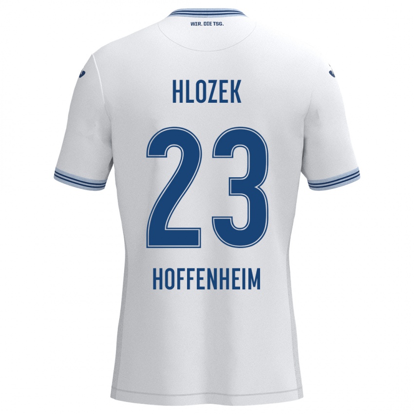 Børn Adam Hlozek #23 Hvid Blå Udebane Spillertrøjer 2024/25 Trøje T-Shirt