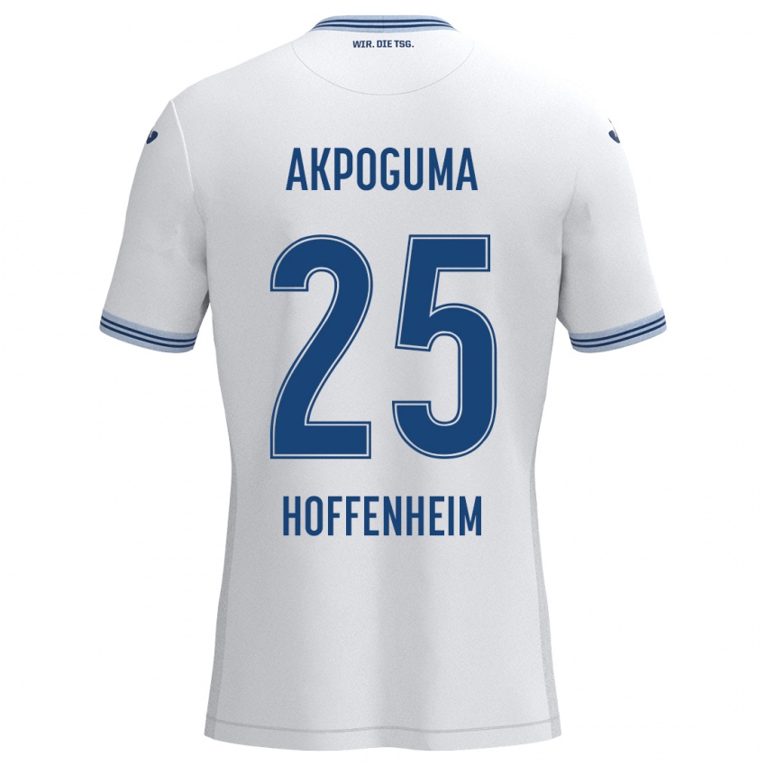 Børn Kevin Akpoguma #25 Hvid Blå Udebane Spillertrøjer 2024/25 Trøje T-Shirt