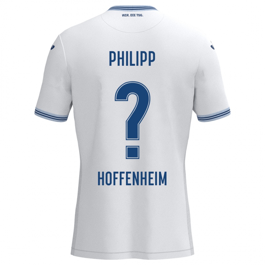 Børn Tim Philipp #0 Hvid Blå Udebane Spillertrøjer 2024/25 Trøje T-Shirt